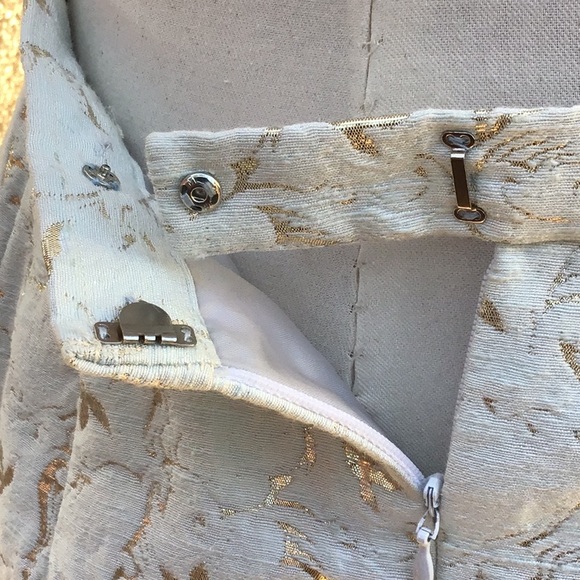 VTG Mary McFadden Lurex Leaf Pencil Skirt S - Picture 12 of 12